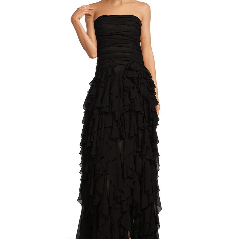 Marchesa Black Strapless Gown NWOT - Picture 4 of 5